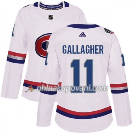 Montreal Canadiens Dresy Brendan Gallagher 11 Bílá 2017-2018 Adidas Classic Authentic - Dámské Montreal Canadiens Dresy Brendan Gallagher 11 Bílá 2017-2018 Adidas Classic Authentic - Dámské